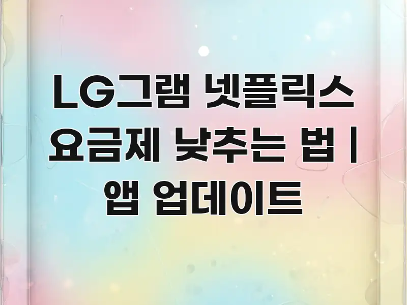 LG그램 넷플릭스 요금제 낮추는 법 | 앱 업데이트 꼭 필요한 정보만 담은 스마트 정보 카드