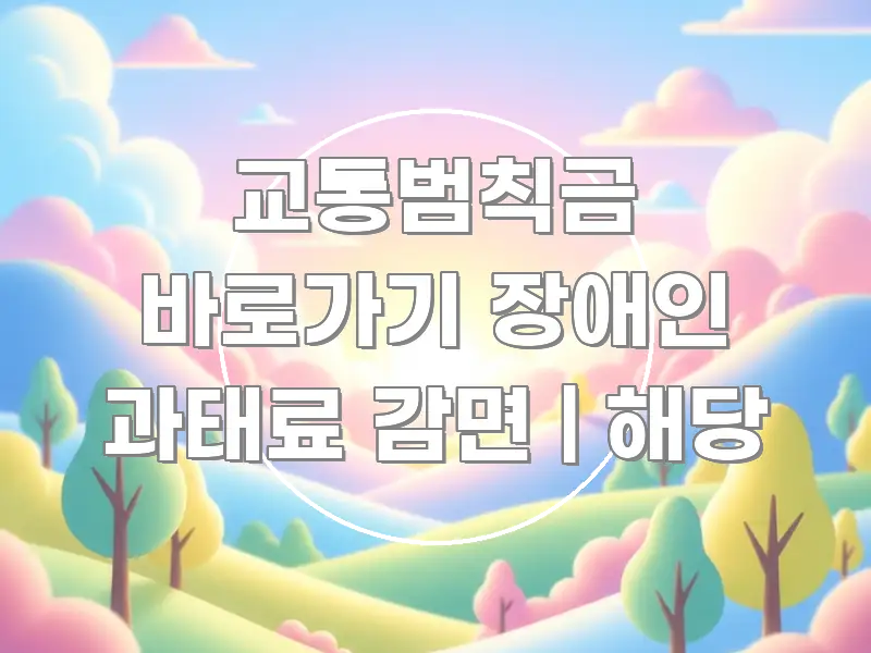 교통범칙금 바로가기 장애인 과태료 감면 | 해당 알기 쉽게 정리한 스마트 정보 카드 - 독자 이해를 위한 이미지