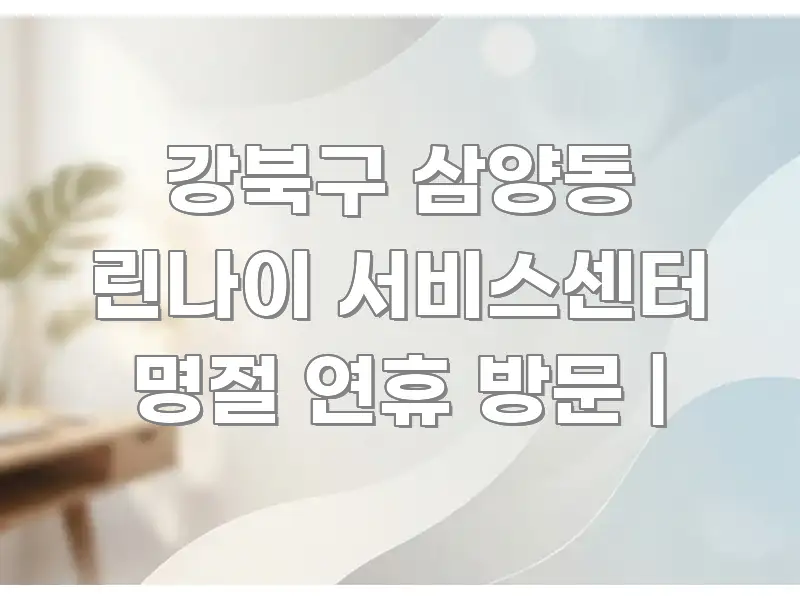 강북구 삼양동 린나이 서비스센터 명절 연휴 방문 | 요점만 뽑아낸 텍스트 기반 블로그 이미지 - 가독성을 높이는 이미지