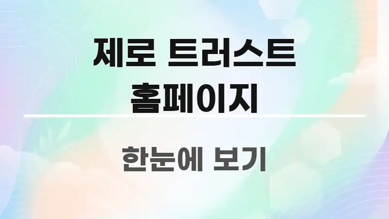 제로 트러스트 홈페이지 간결하고 명료한 정보 요약 인포그래픽 이미지