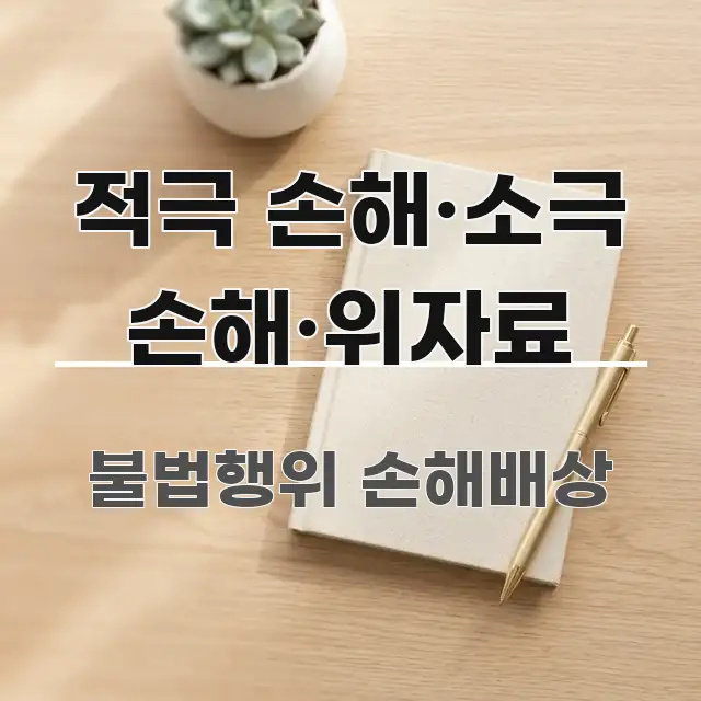 적극 손해·소극 손해·위자료 핵심 내용을 정리한 핵심 정리 썸네일 이미지