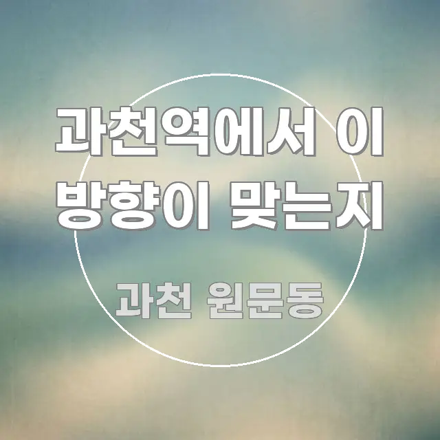 과천역에서 이 방향이 맞는지 알기 쉽게 정리한 정보 요약 포스터 - 내용 요약을 위한 이미지