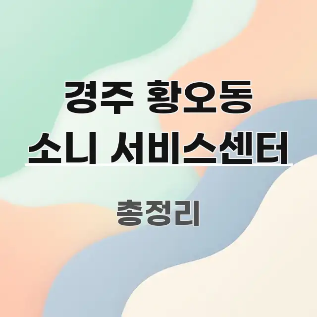 경주 황오동 소니 서비스센터 꼭 알아야 할 정보를 담은 타이포그래피 블로그 표지