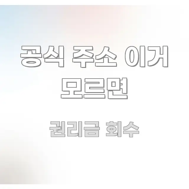 공식 주소 이거 모르면 핵심 개념을 담은 블로그 섹션 구분 이미지