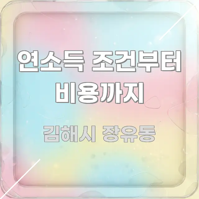 연소득 조건부터 비용까지 독자를 위해 선별한 블로그 대표 이미지 - 본문 내용과 연관된 이미지