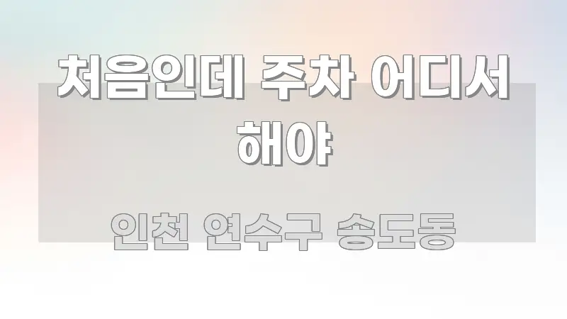 처음인데 주차 어디서 해야 주요 포인트를 요약한 타이포그래피 블로그 표지
